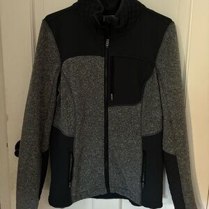 Athleta Gray Fleece Zip Up Jacket